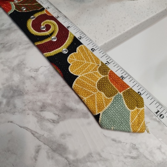 Loopty Loo Fabric Floral Belt Women Flower Buckle Fall Boho 49" Long Sz XL - Picture 6 of 7